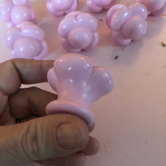 Ikea Skulptur Pink Porcelain Curtain Rod Finial . Could be used as handles-used - Picture 7 of 13